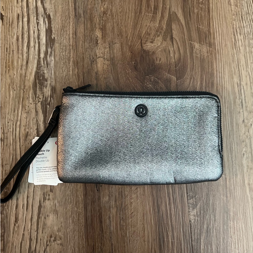 NWT Lululemon Double Up Pouch Black Sparkle